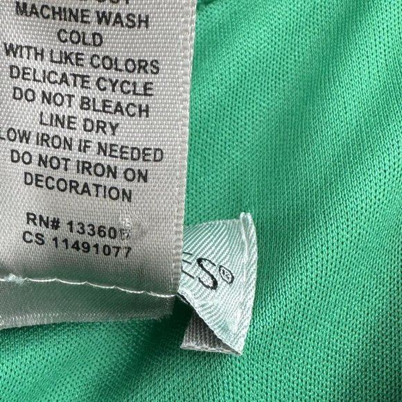 Catherines Size 3X Sleeveless Stretchy Hi Lo Hem Dress Green Silver Studs MIDI - Picture 10 of 12